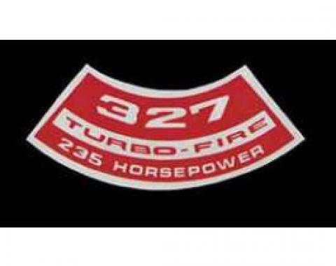 Full Size Chevy Air Cleaner Decal, 327ci/235hp, Turbo-Fire, 1969