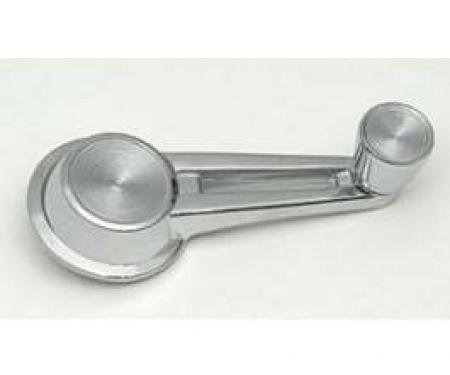 Full Size Chevy Door Window Handle, With Chrome Knob, 1965-1966