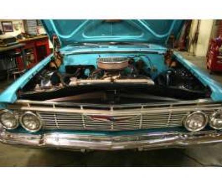 Full Size Chevy Core Support Filler Panels, Black Anodized, 1961