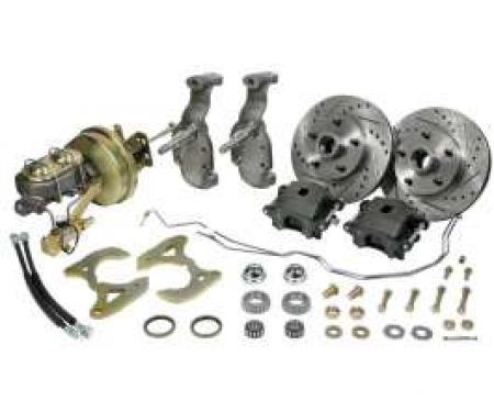 Full Size Chevy Front Drop Spindle Power Disc Brake Kit, 1958-1964