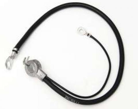 Full Size Chevy Spring Ring Battery Cable, Negative, For Cars Without Air Conditioning, V8, 1964-1965