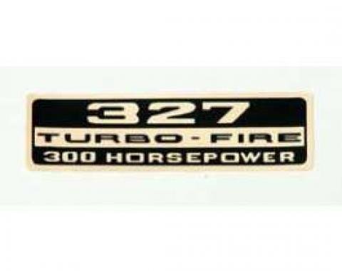 Full Size Chevy Valve Cover Decal, Turbo-Fire, 327ci/300hp, 1962-1964