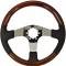 1968-1982 Chevrolet Corvette Steering Wheel - Black Leather & Mahogany W/Chrome Spokes