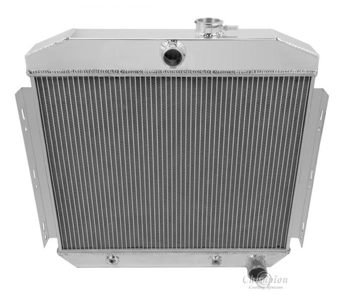 Champion Cooling 1955-1956 Chevrolet Bel Air 2 Row with 1" Tubes All Aluminum Radiator Made With Aircraft Grade Aluminum AE5056