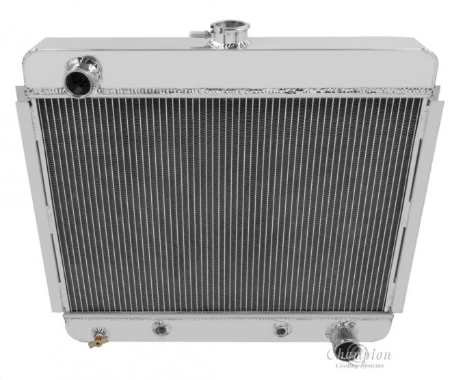 Champion Cooling 1966-1967 Chevrolet Chevy II 2 Row All Aluminum Radiator Made With Aircraft Grade Aluminum EC6267