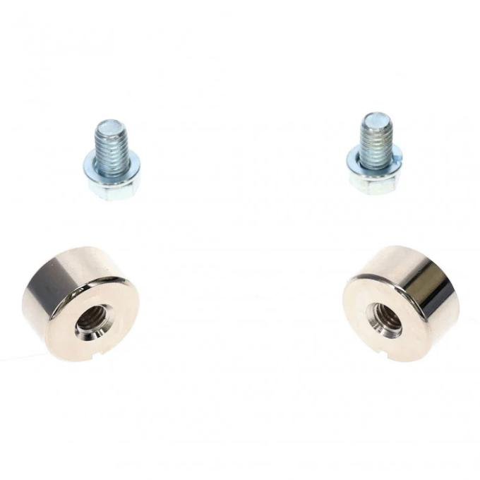 AMD Tailgate Trunnions, Cad Plated with Bolts, Pair, 54-87 Chevy GMC Stepside Pickup Truck X927-4054-1P