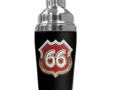 Mugzie Cocktail Shaker, Hot Or Cold, Checkered Flag Route 66 Bling (red)