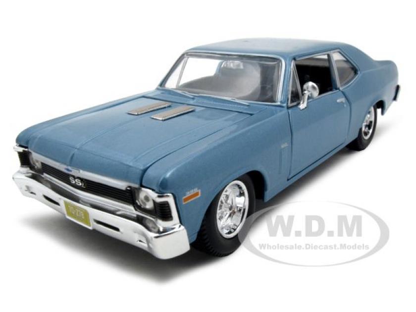 1970 Chevrolet Nova SS Coupe Blue 1/24 Diecast Model Car | Classic
