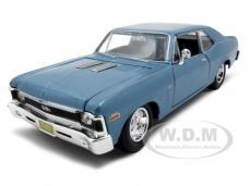 1970 Chevrolet Nova SS Coupe Blue 1/24 Diecast Model Car
