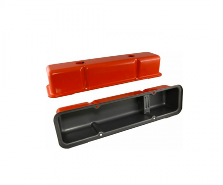 Chevy Small Block Valve Covers, OEM Style, Orange, 1958-1986