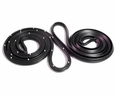 Metro Moulded Parts 1955-1957 Chevrolet Rear Molded Door Seals with Clips. for 4-Door Sedan LM 56-A/R