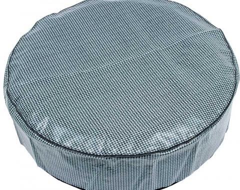 Spare Tire Cover with Fiberboard, 15" Gray / Black Houndstooth
