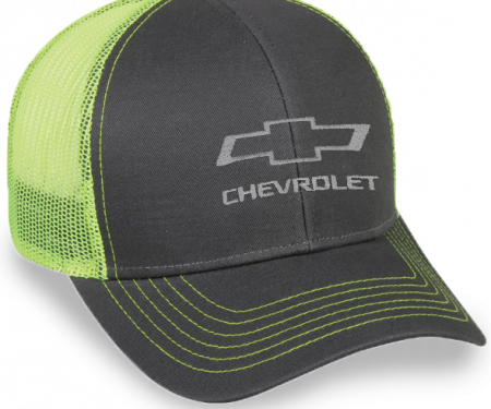Charcoal / Neon Green Mesh Hat with Snap Back