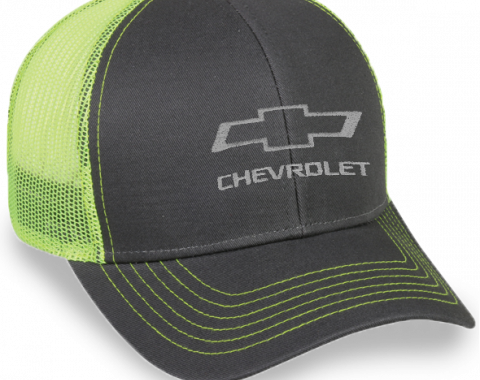 Charcoal / Neon Green Mesh Hat with Snap Back