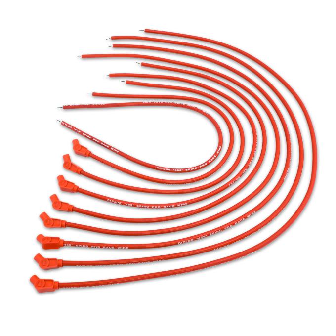 Taylor Cable Universal 10.4mm 409 Series Spark Plug Wire Set, 8 Cylinders, 135&deg; Spark Plug Boot Angle, Red 79253