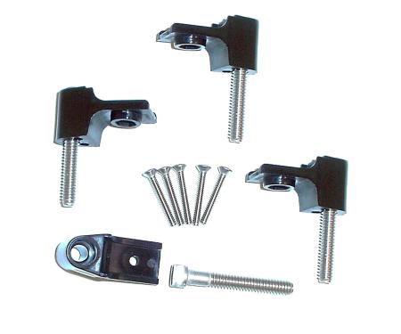 Taylor Cable Chevy Small Block/Most Chrysler Mounting Brackets for Clamp Style Wire Separators, Horizontal Orientation, Black 42701