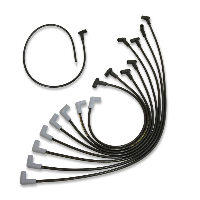 Taylor Cable Chevy Big Block Race Fit 8.2mm Thundervolt Spark Plug Wire Set with Under Headers HEI Fitment, Black, 90&deg; Spark Plug Boot Angle 86002