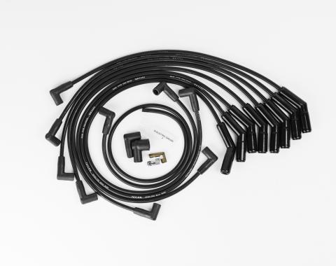 Taylor Cable Ford Small Block Race Fit 8mm Spiro-Pro Black Ceramic Boots Spark Plug Wire Set with Over Valve Cover DSI Fitment, Over Valve Covers DSI Installation Configuration 75058-B