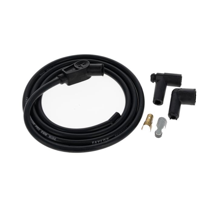 Taylor Cable Universal 8mm Resistor Core Pro Spark Plug/Coil Wire Repair Kits, 135&deg; Plug Boot, Black 45304