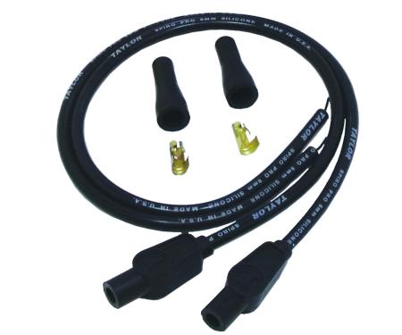 Taylor Cable Universal 8mm Spiro-Pro Motorcycle Spark Plug Wire Set, 180&deg; Spark Plug Boot Angle, Black 10055