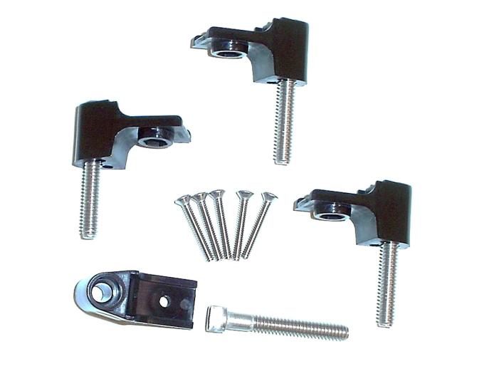 Taylor Cable Chevy Small Block/Most Chrysler Mounting Brackets for Clamp Style Wire Separators, Horizontal Orientation, Black 42701
