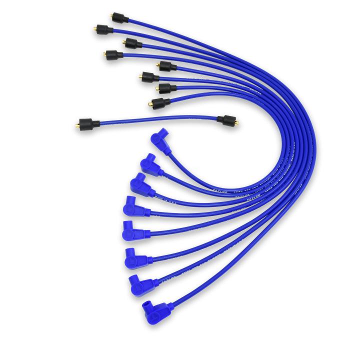 Taylor Cable Chevy Big Block Race Fit 10.4mm 409 Series Spark Plug Wire Set with Under Headers HEI Fitment, Blue, 90&deg; Spark Plug Boot Angle 79602