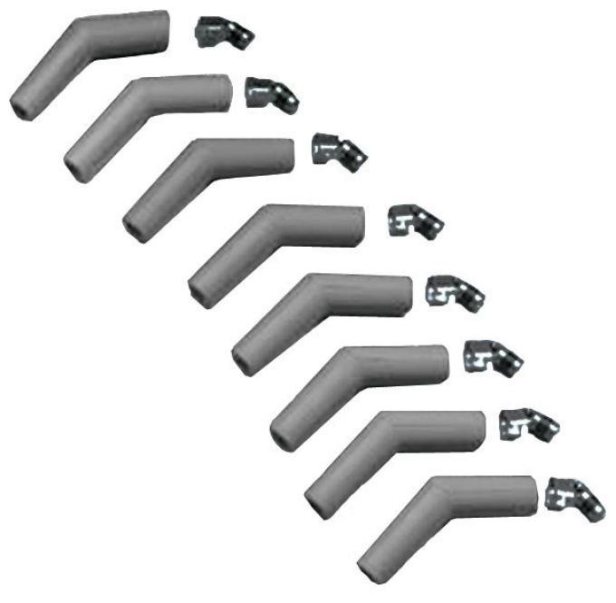 Taylor Cable Universal Silicone Spark Plug Boot/Terminal Kits, 115&deg; Spark Plug Boot Angle, Gray 46085