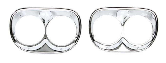 AMD Headlamp Bezels, Chrome Steel, LH/RH Pair, 58-59 Chevy GMC Pickup X145-4058-P