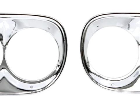 AMD Headlamp Bezels, Chrome Steel, LH/RH Pair, 58-59 Chevy GMC Pickup X145-4058-P