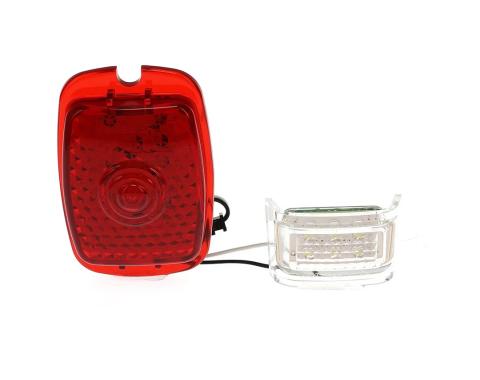 AMD Tail Light Lens, Red Lens, 27 Red Sequential LED, 6 White License Lamp LED, 12 Volt, LH, 47-53 Chevy GMC Truck X951-4047-EL
