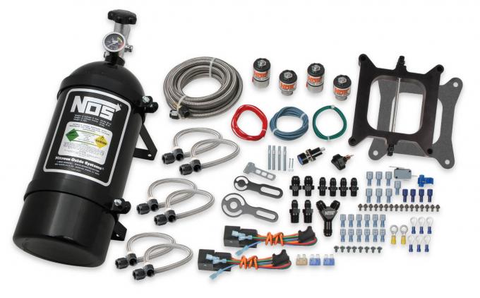 NOS Pro Two-Stage Wet Nitrous System for 4150 4-Barrel Carburetor-Black 02301BNOS