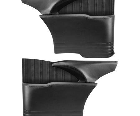 TMI Rear Molded Quarter Panels, Sport Pattern  1955-1957 Chevrolet Bel Air Sedan, Charcoal Black Verona Vinyl W/Black Stitch 11-83601-6525-BKS