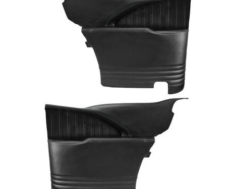 TMI Rear Molded Quarter Panels, Sport Pattern, 1955-57 Chevy 2-Door Hardtop, Black Madrid Vinyl W/Black Stitch 11-83600-2295-BKS