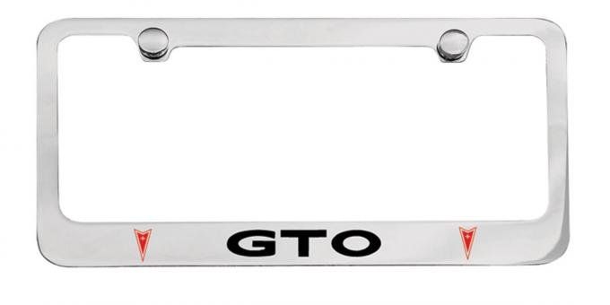 GTO Chrome Elite License Frame, GTO, Dual Logo