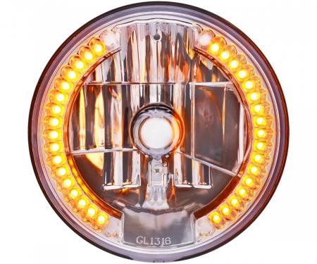 United Pacific 7" Crystal Headlight w/ 34 Amber LED Position Light 31378