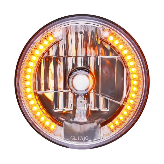 United Pacific 7" Crystal Headlight w/ 34 Amber LED Position Light 31378