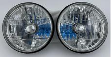 RedLine LumTronix 7 Inch Round White Diamond No Halo Headlights with Blue Halogen Bulbs HH-001