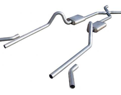 Pypes Crossmember Back w/X-Pipe Exhaust System 55-57 Tri-Five Chevy Split Rear Dual Exit 2.5 in Intermediate And Tail Pipe Hardware Incl Muffler And Tip Not Incl Exhaust SGC10