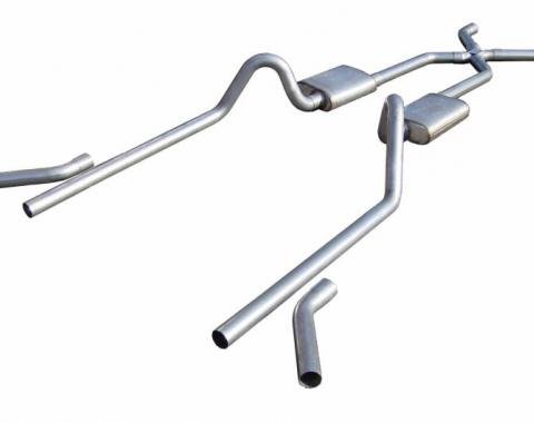 Pypes Crossmember Back w/X-Pipe Exhaust System 55-57 Split Rear Dual Exit 2.5 in Intermediate And Tail Pipe Street Pro Mufflers/Hardware Incl Tip Not Incl Exhaust SGC19S