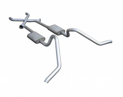 Pypes Cat Back w/Xchange Exhaust System Split Side Dual Exit 2.5 in Intermediate And Tail Pipe Muffler And Tip Not Incl Natural 409 Stainless Steel Exhaust SGB11