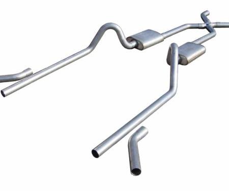 Pypes Crossmember Back w/X-Pipe Exhaust System 55-57 Split Rear Dual Exit 3 in Intermediate And Tail Pipe No Mufflers/Hardware Incl Tip Not Incl Exhaust SGC13