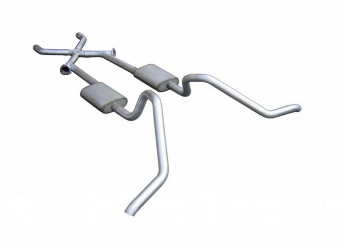 Pypes Cat Back w/Xchange Exhaust System Split Side Dual Exit 2.5 in Intermediate And Tail Pipe Muffler And Tip Not Incl Natural 409 Stainless Steel Exhaust SGB11