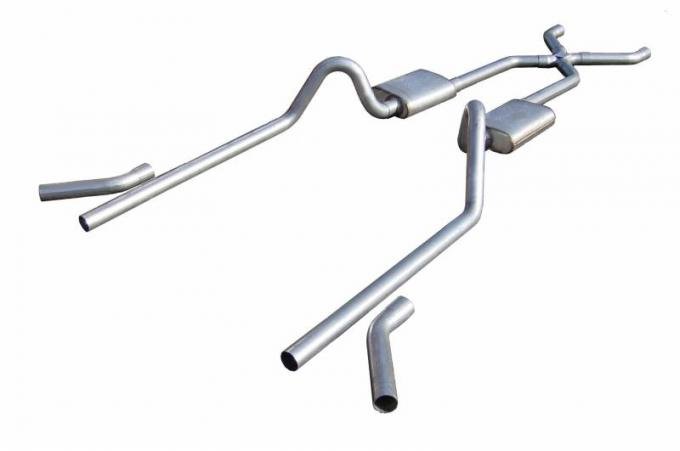 Pypes Crossmember Back w/X-Pipe Exhaust System 55-57 Split Rear Dual Exit 2.5 in Intermediate And Tail Pipe Street Pro Mufflers/Hardware Incl Tip Not Incl Exhaust SGC19S