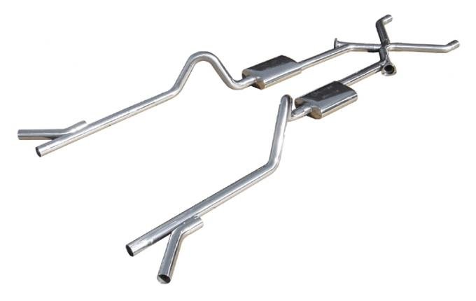 Pypes Crossmember Back w/Xchange Exhaust System Split Rear Dual Exit 2.5 in Intermediate X-Pipe And Tail Pipe Street Pro Mufflers/Hardware Incl Tip Not Incl Exhaust SGC11S