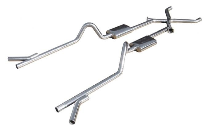 Pypes Crossmember Back w/Xchange Exhaust System Split Rear Dual Exit 2.5 in Intermediate And Tail Pipe Race Pro Mufflers/Hardware Incl Tip Not Incl Exhaust SGC11R