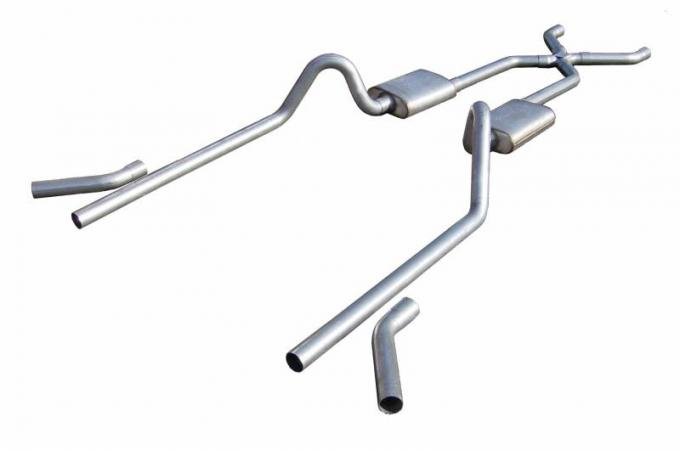 Pypes Crossmember Back w/X-Pipe Exhaust System 55-57 Split Rear Dual Exit 3 in Intermediate And Tail Pipe No Mufflers/Hardware Incl Tip Not Incl Exhaust SGC13