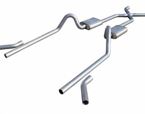 Pypes Crossmember Back w/X-Pipe Exhaust System 55-57 Split Rear Dual Exit 3 in Intermediate And Tail Pipe No Mufflers/Hardware Incl Tip Not Incl Exhaust SGC13