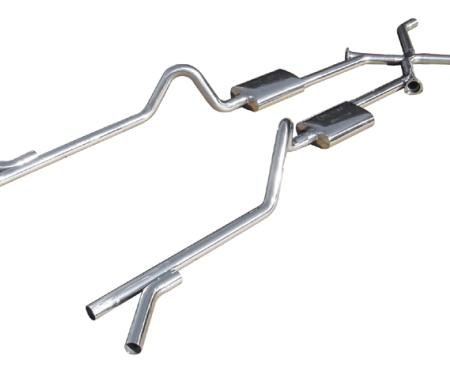 Pypes Crossmember Back w/Xchange Exhaust System Split Rear Dual Exit 2.5 in Intermediate And Tail Pipe Race Pro Mufflers/Hardware Incl Tip Not Incl Exhaust SGC11R