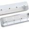 Holley GM Licensed Valve Cover, Track Series, SBC, Fabricated Aluminum, Center Bolt, Silver 241-285