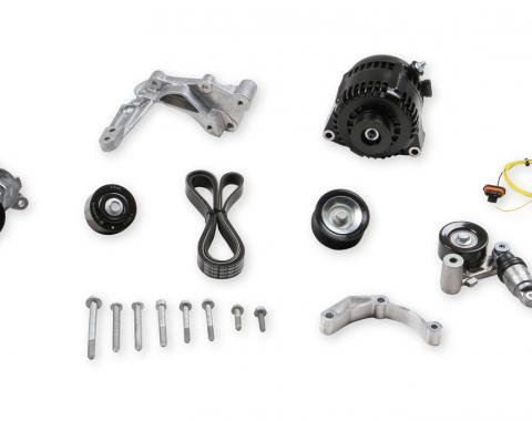 Holley Alternator Relocation Kit (150amp Alternator w/Bracket Kit), Black Finish, LT4 Wet Sump 20-224BK